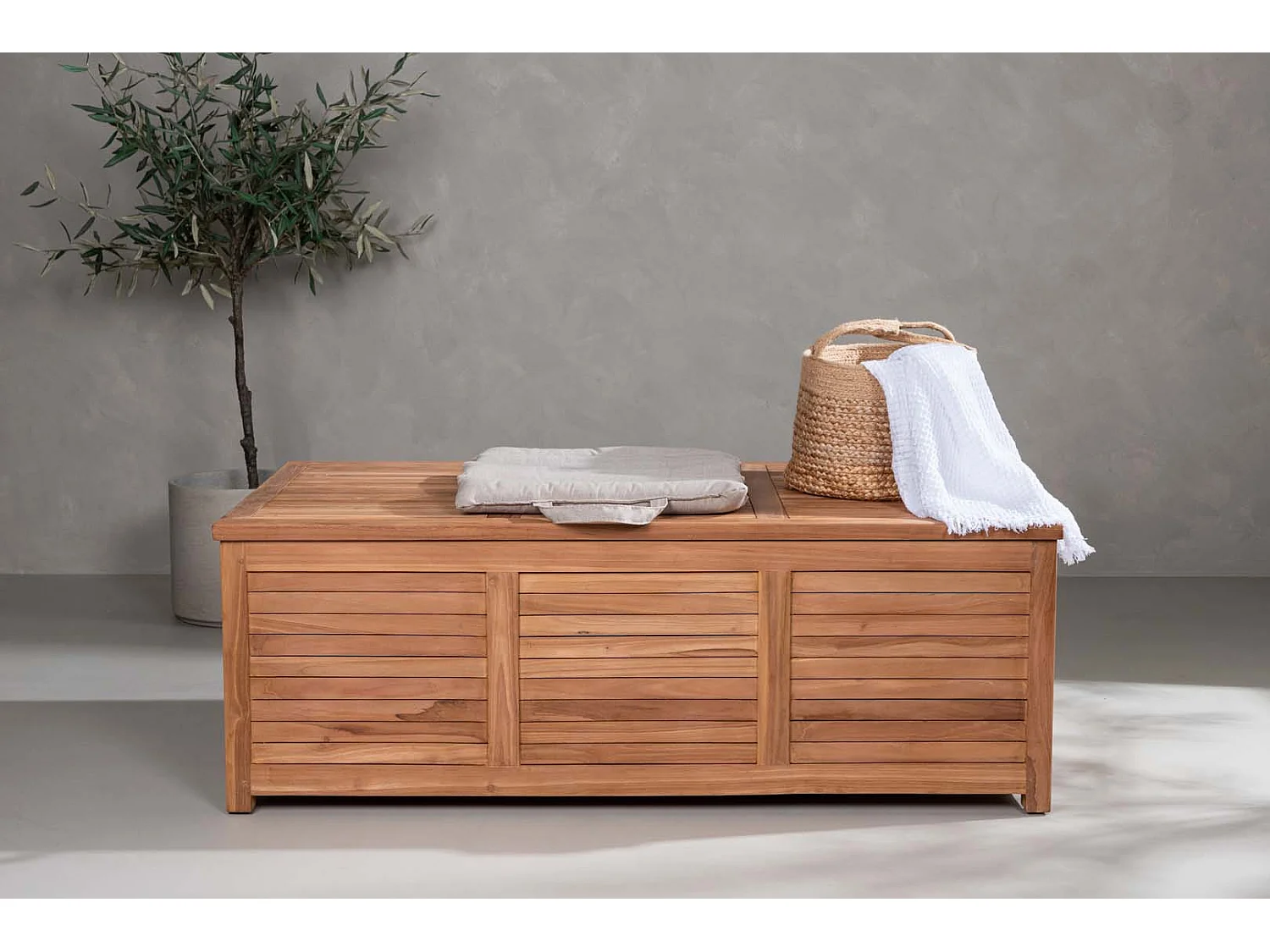 Coffre de Jardin en Teck "Trento" 46cm Naturel