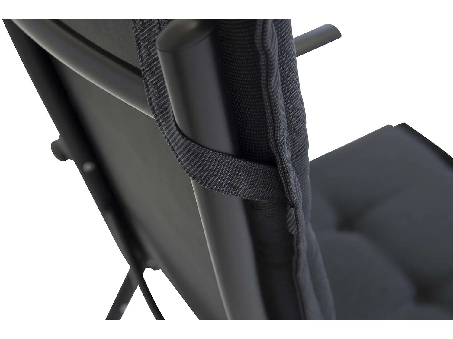 Line coussin de jardin à dossier haut gris foncé.