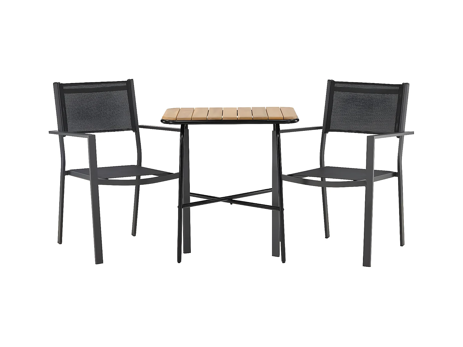 Holmbeck set de jardin table, 2 chaises naturel,noir.