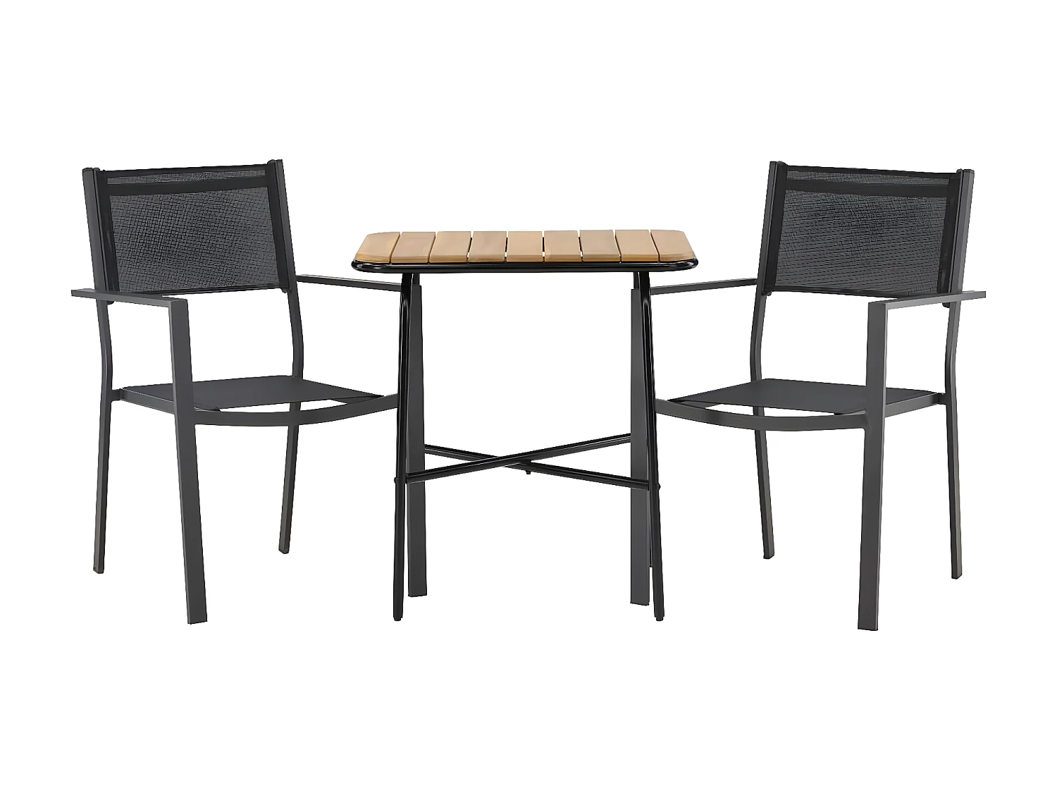 Holmbeck set de jardin table, 2 chaises naturel,noir.