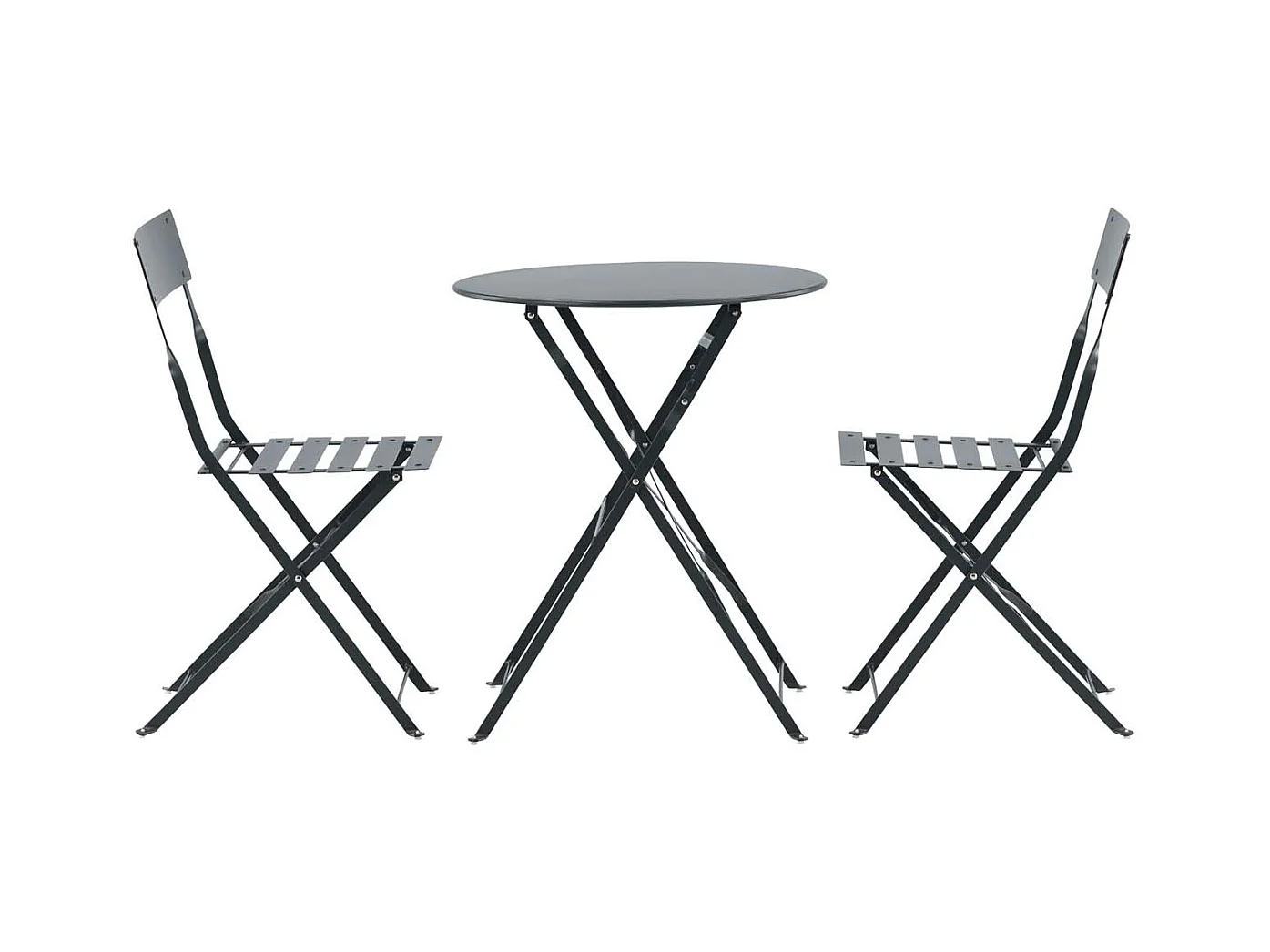 Marseille tuinmeubelset tafel, 2 stoelen donkergrijs.