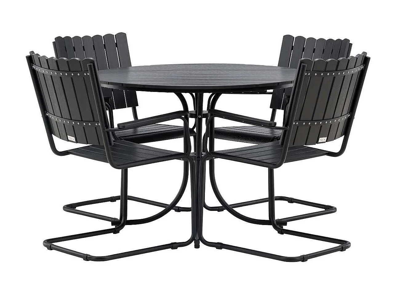 Holmsund set de jardin table Ø100cm noir, 4 chaises noir.