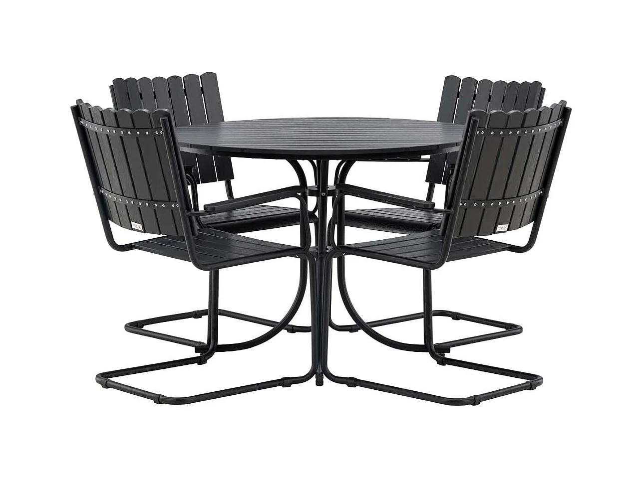 Holmsund set de jardin table Ø100cm noir, 4 chaises noir.