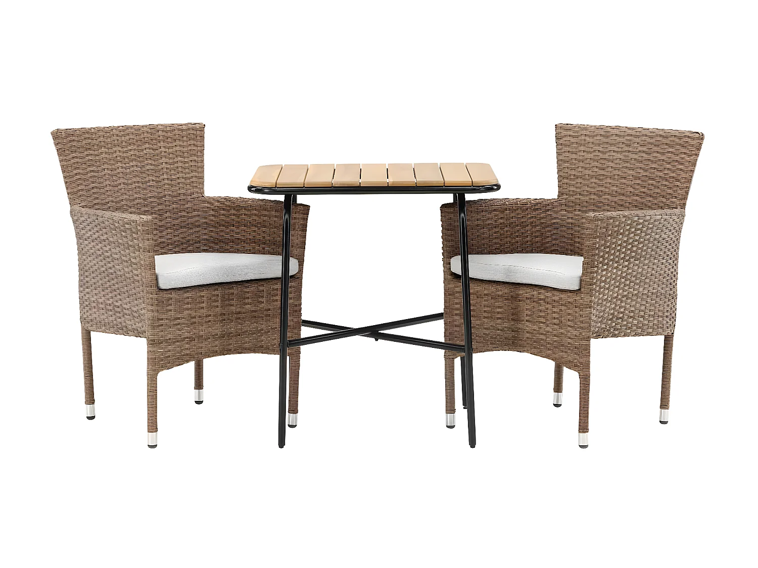 Holmbeck tuinmeubelset tafel, 2 stoelen naturel.
