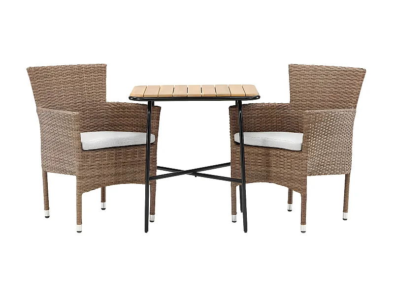 Holmbeck set de jardin table, 2 chaises naturel.