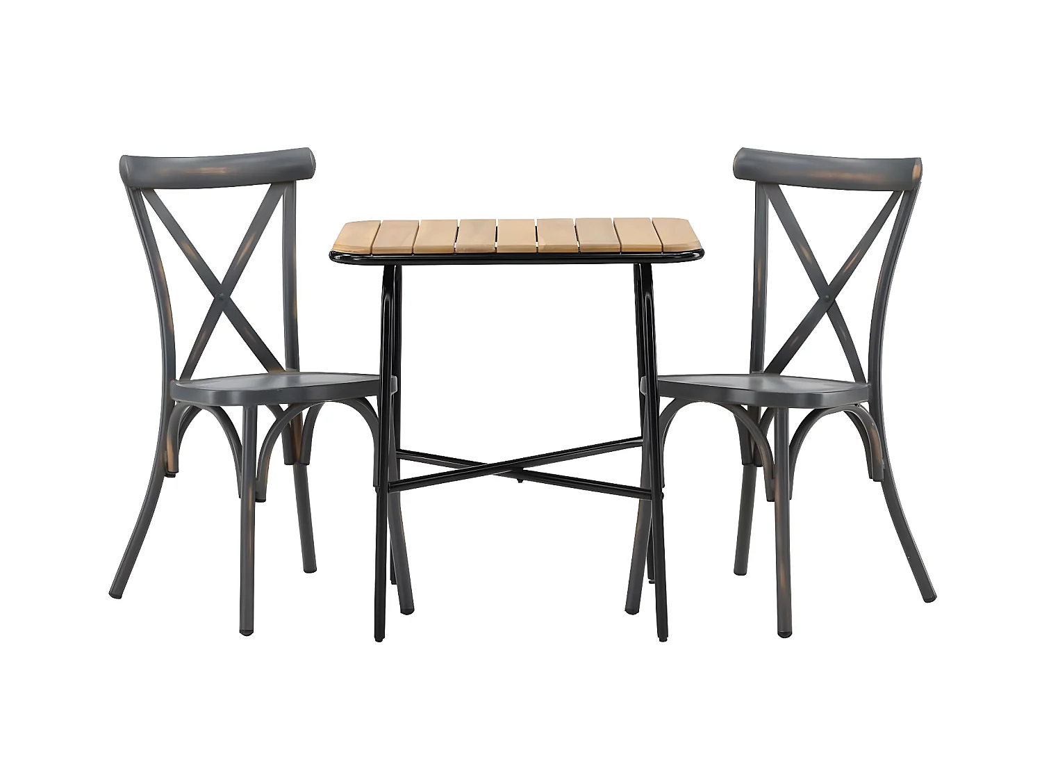 Holmbeck set de jardin table, 2 chaises naturel,gris foncé.