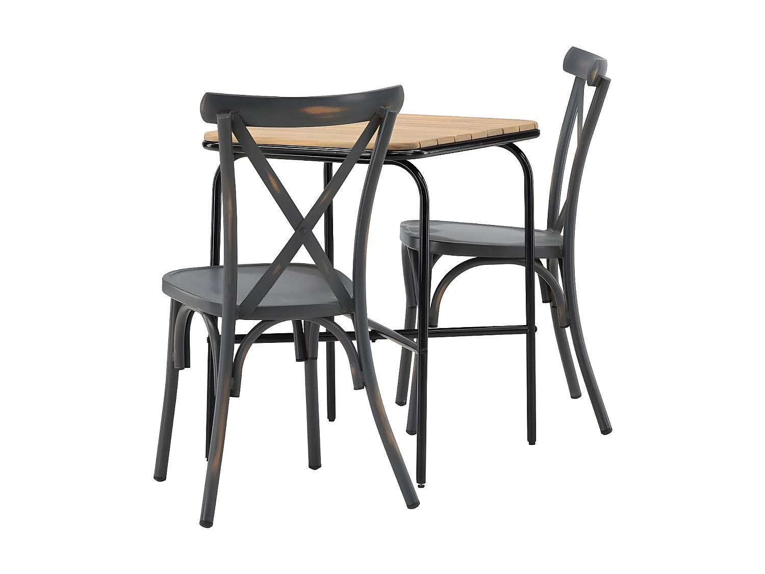 Holmbeck set de jardin table, 2 chaises naturel,gris foncé.