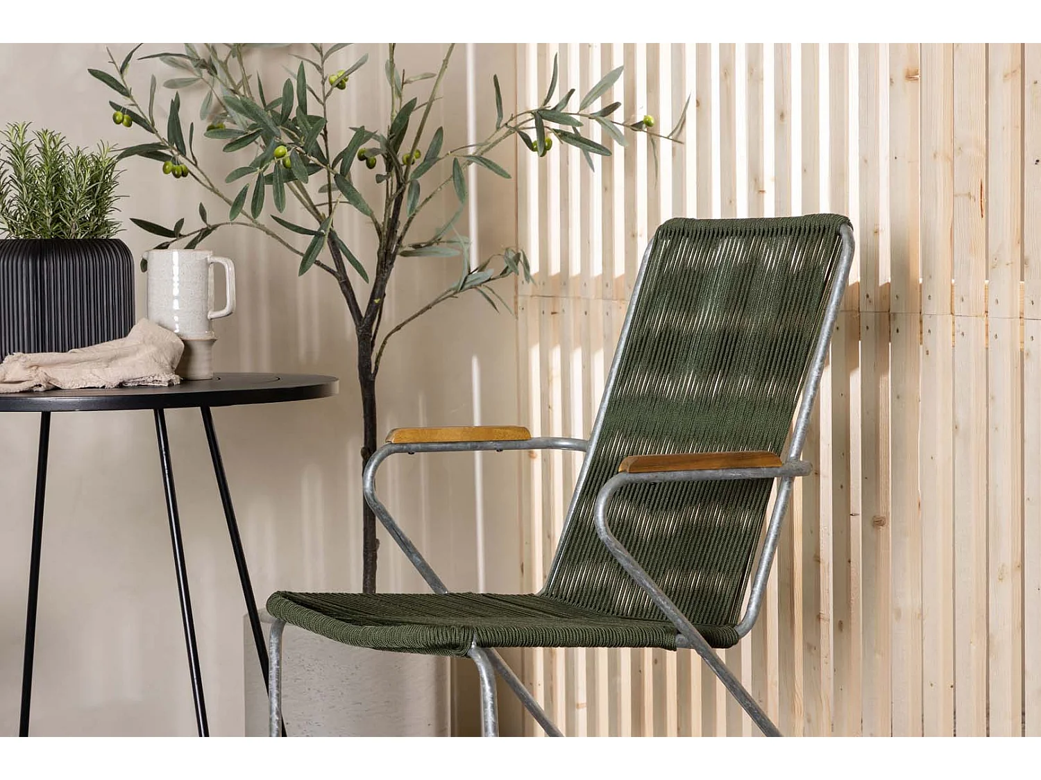 Bacong set de jardin table, 2 chaises noir,vert.