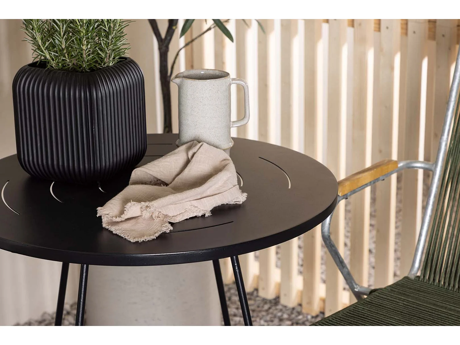 Bacong set de jardin table, 2 chaises noir,vert.