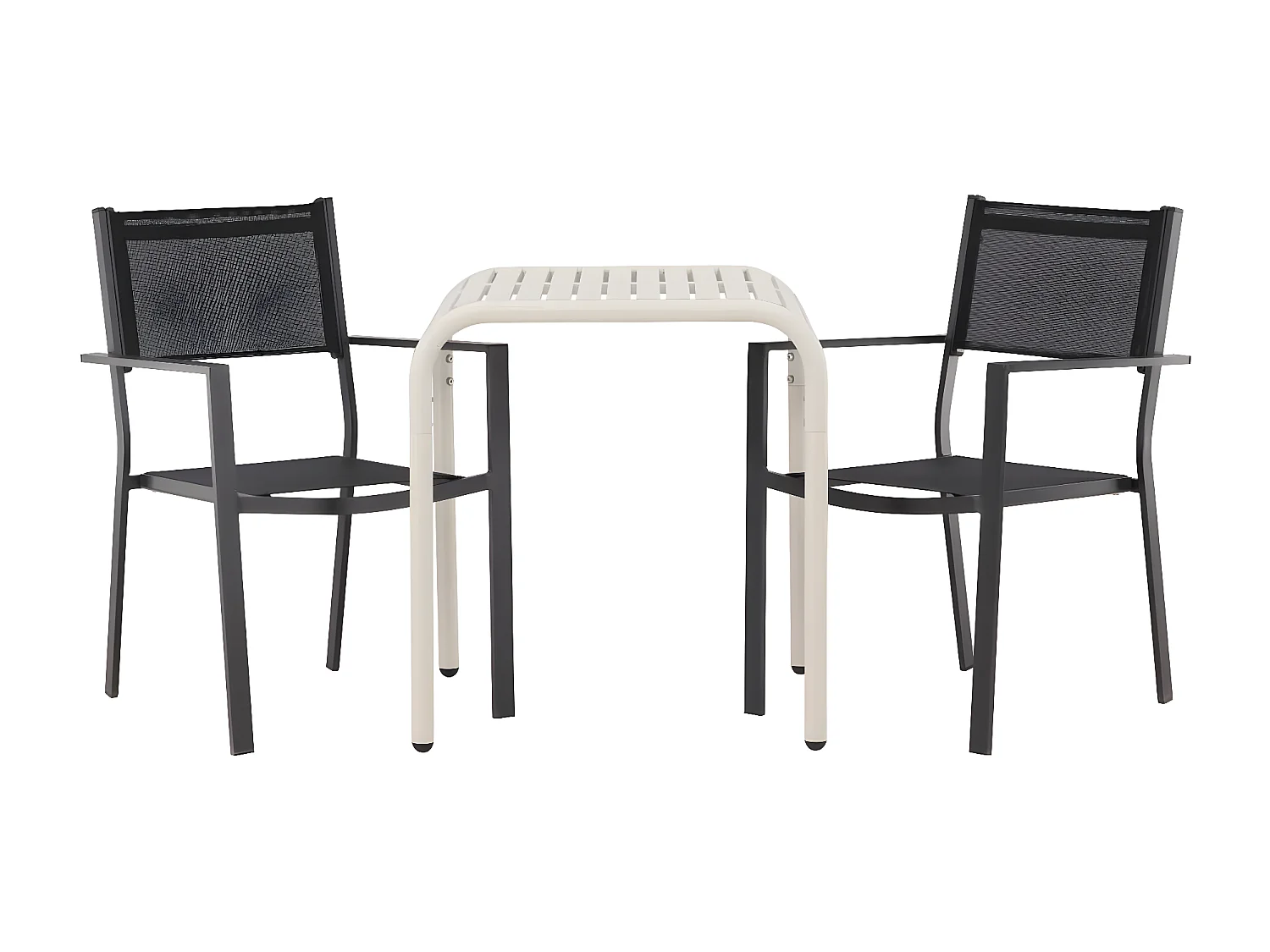 Borneo set de jardin table, 2 chaises beige,noir.