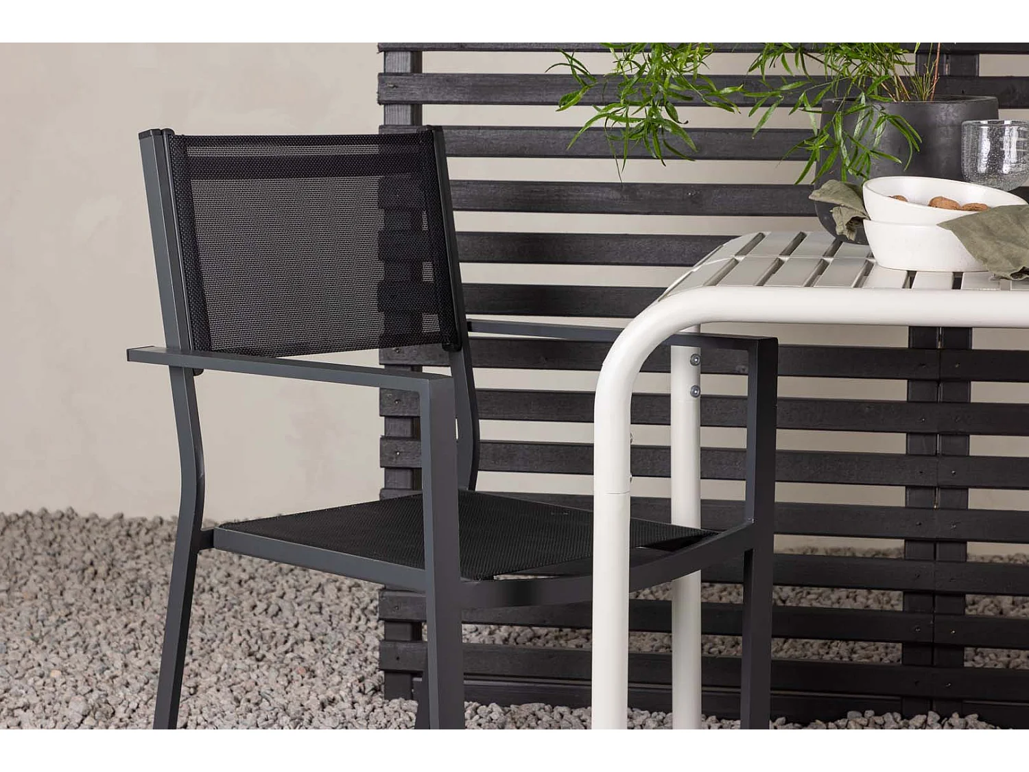 Borneo set de jardin table, 2 chaises beige,noir.