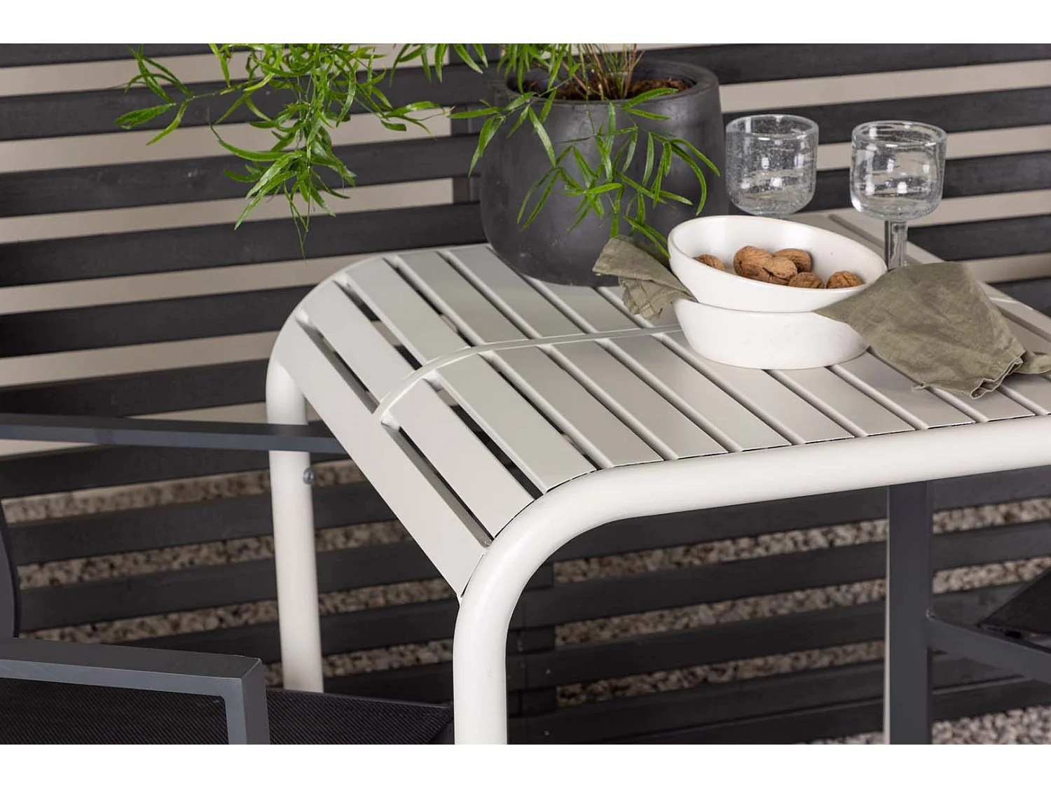 Borneo set de jardin table, 2 chaises beige,noir.