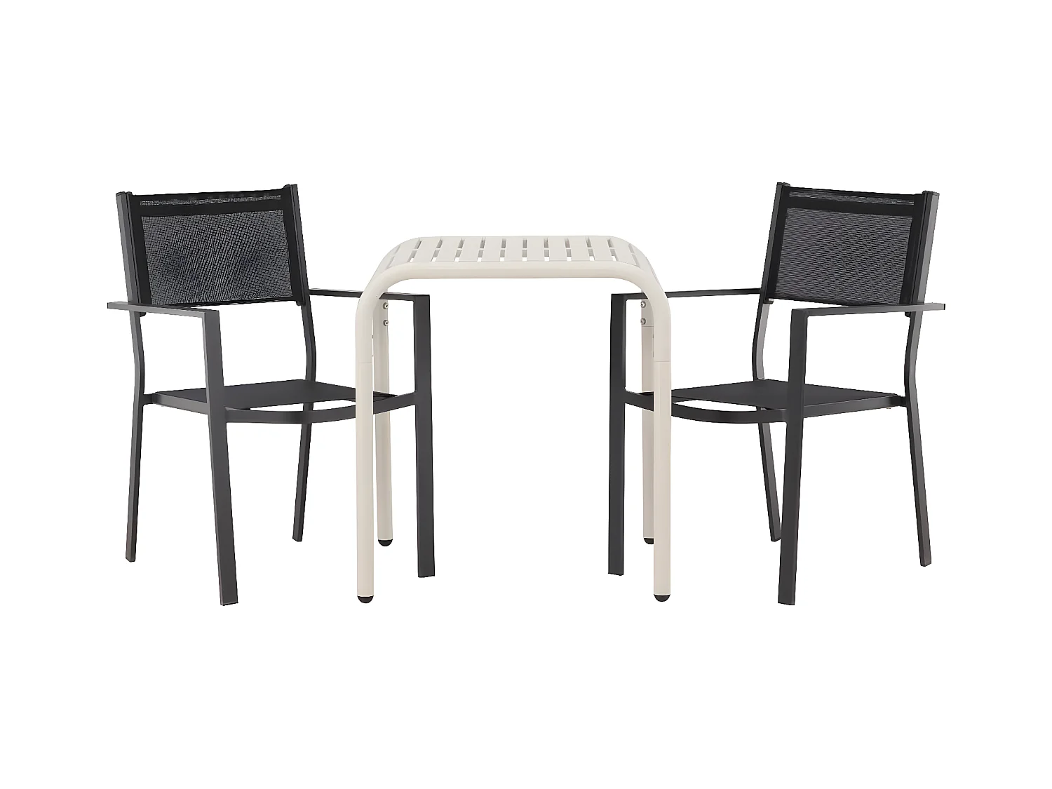 Borneo set de jardin table, 2 chaises beige,noir.