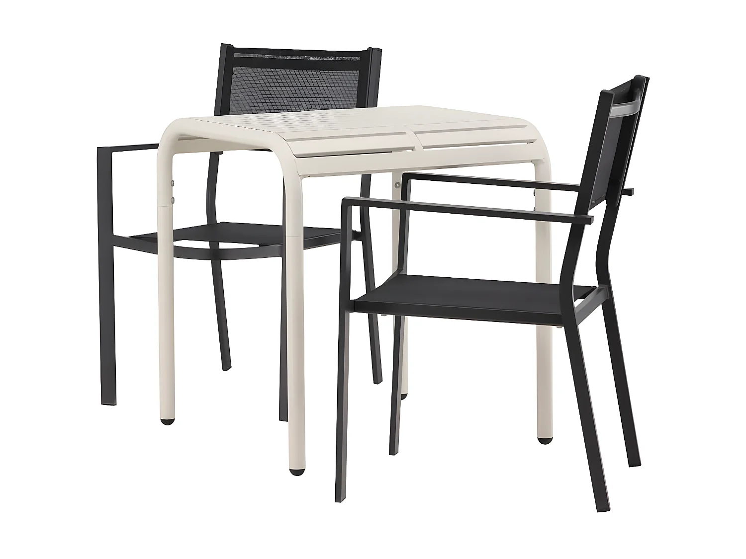 Borneo tuinmeubelset tafel, 2 stoelen beige,zwart.
