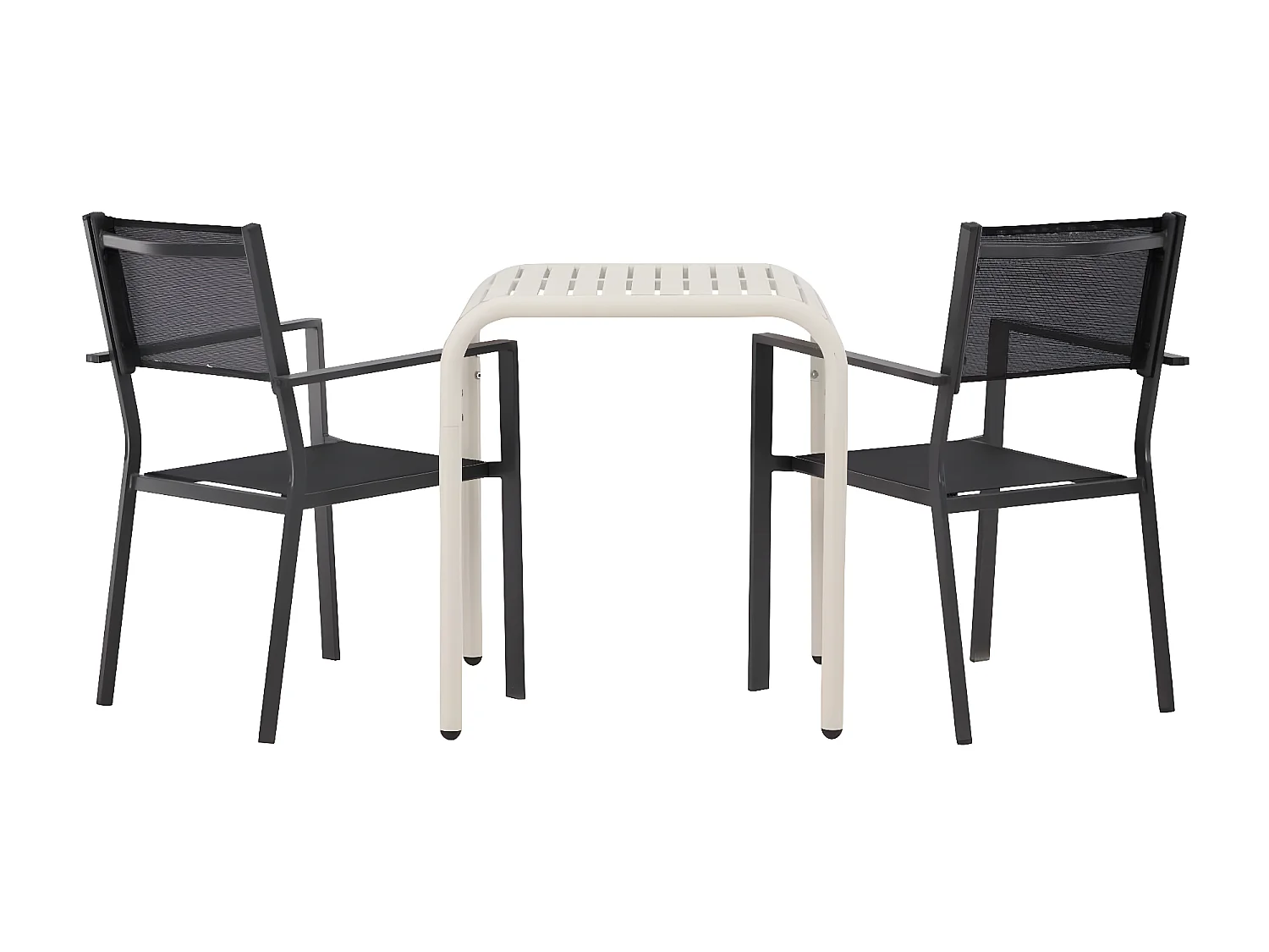 Borneo tuinmeubelset tafel, 2 stoelen beige,zwart.