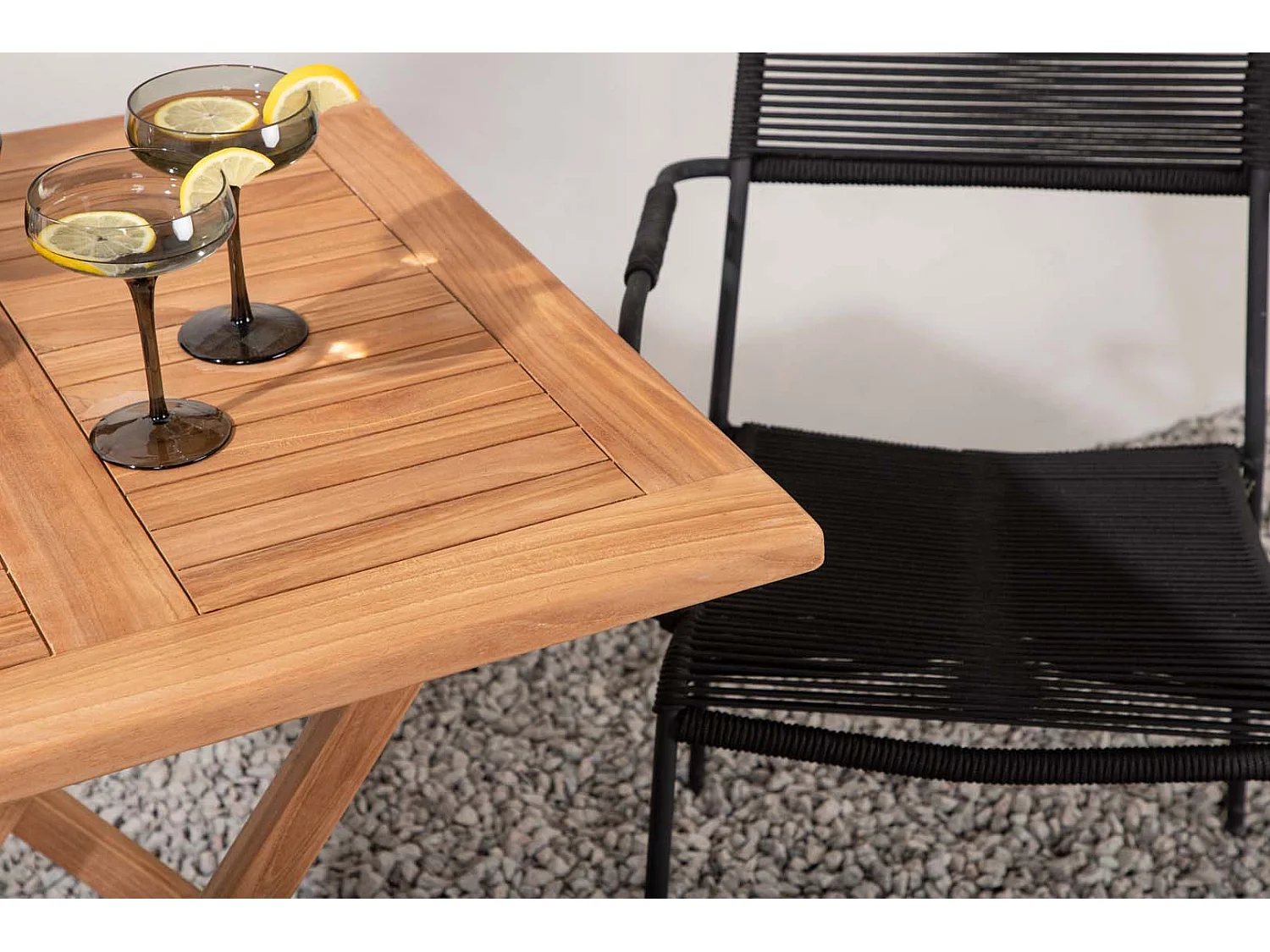 Kenya tuinmeubelset tafel, 2 stoelen naturel,zwart.