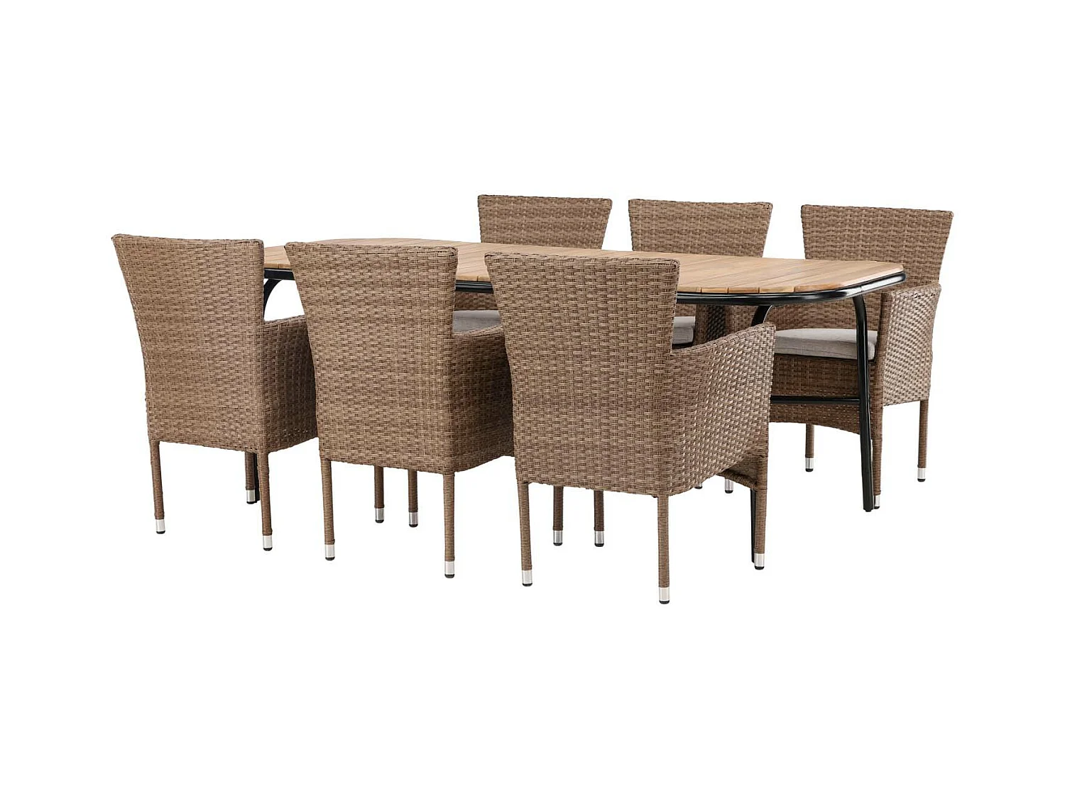 Holmbeck set de jardin table 90x200cm naturel, 6 chaises Malina naturel.