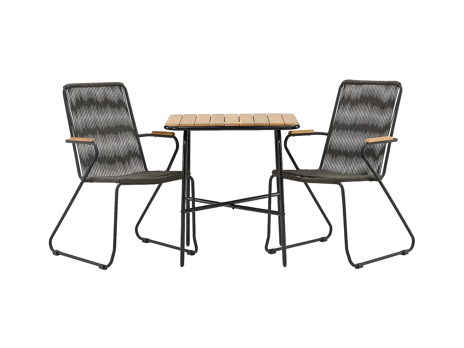 Holmbeck set de jardin table, 2 chaises naturel,noir.