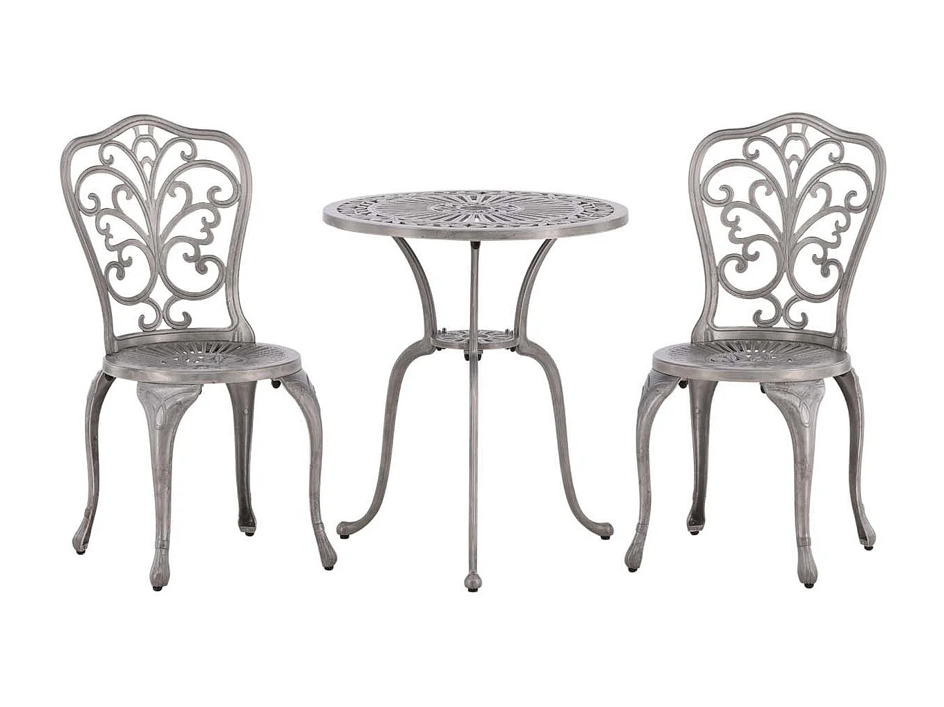 Ensemble de Jardin Table et 2 Chaises Couleur Argent - Style et Durabilité