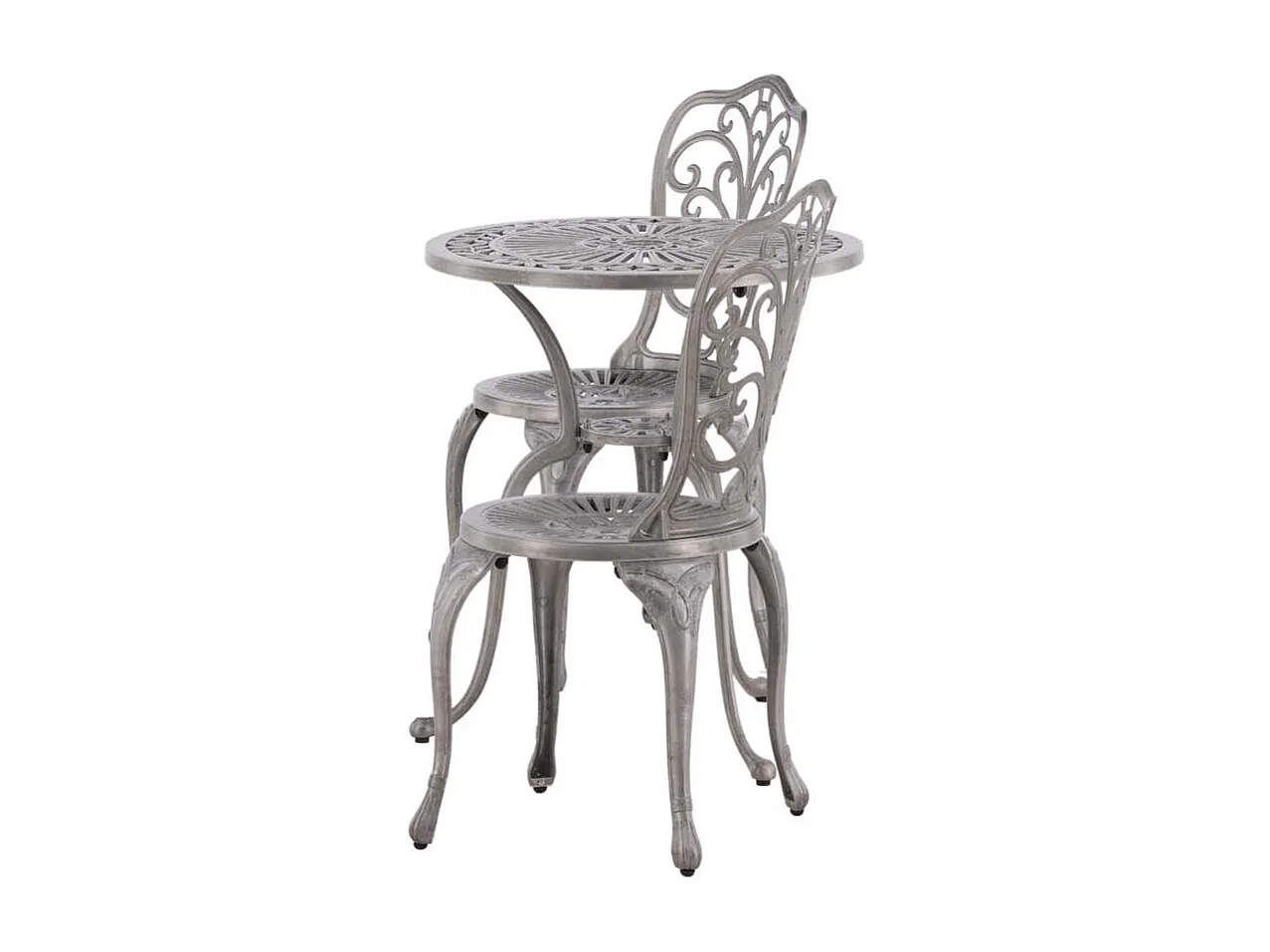 Ensemble de Jardin Table et 2 Chaises Couleur Argent - Style et Durabilité