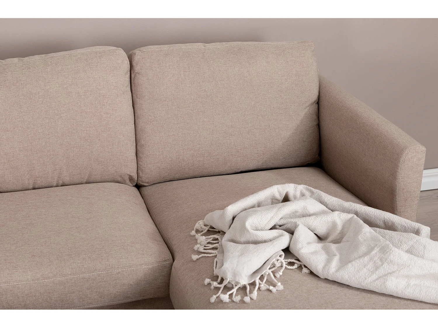 Canapé d'Angle en Tissu "Zoom" 260cm Marron