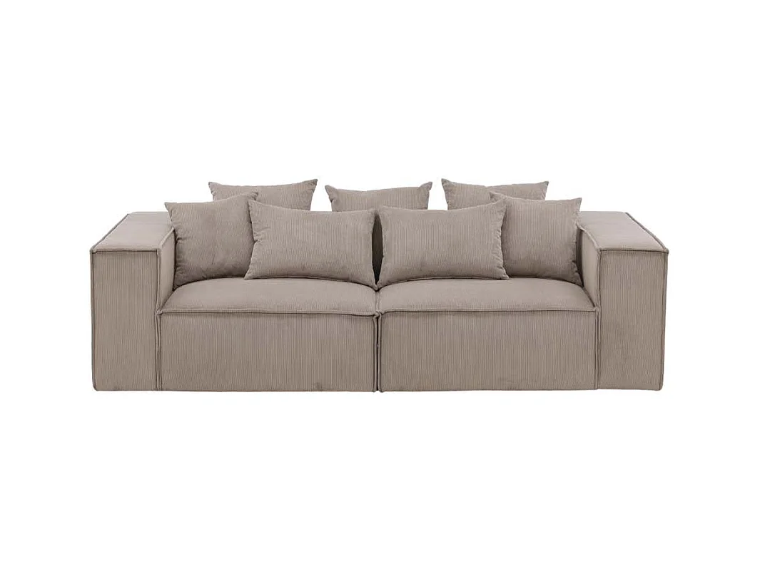 Canapé Côtelé 3 Places "Gillholmen" 232cm Marron