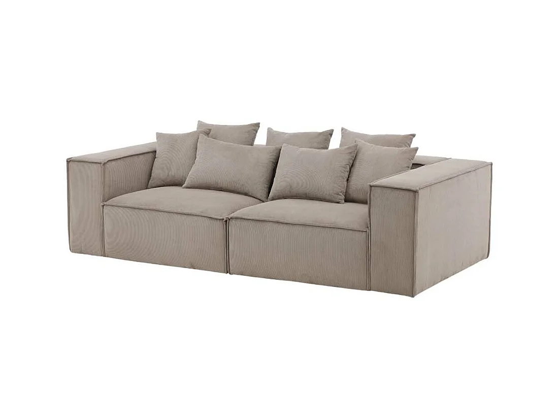 Canapé Côtelé 3 Places "Gillholmen" 232cm Marron