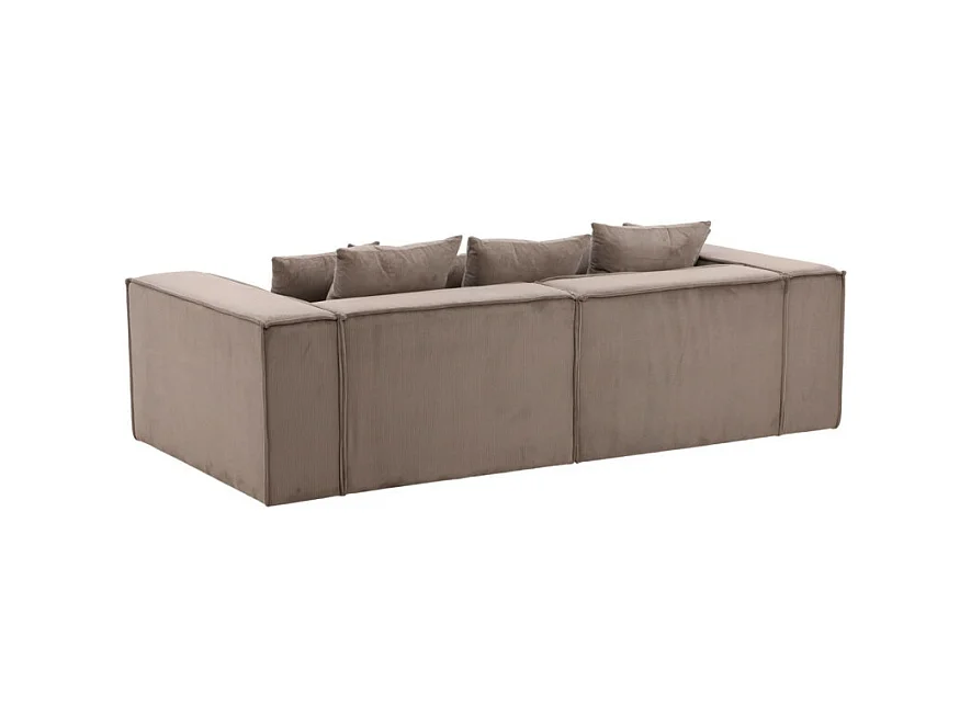 Canapé Côtelé 3 Places "Gillholmen" 232cm Marron