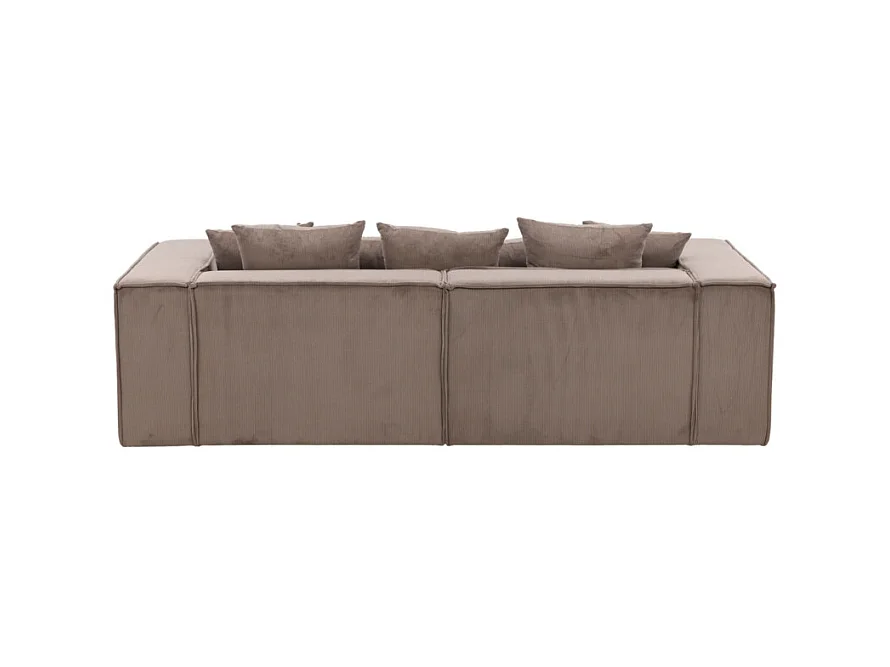 Canapé Côtelé 3 Places "Gillholmen" 232cm Marron