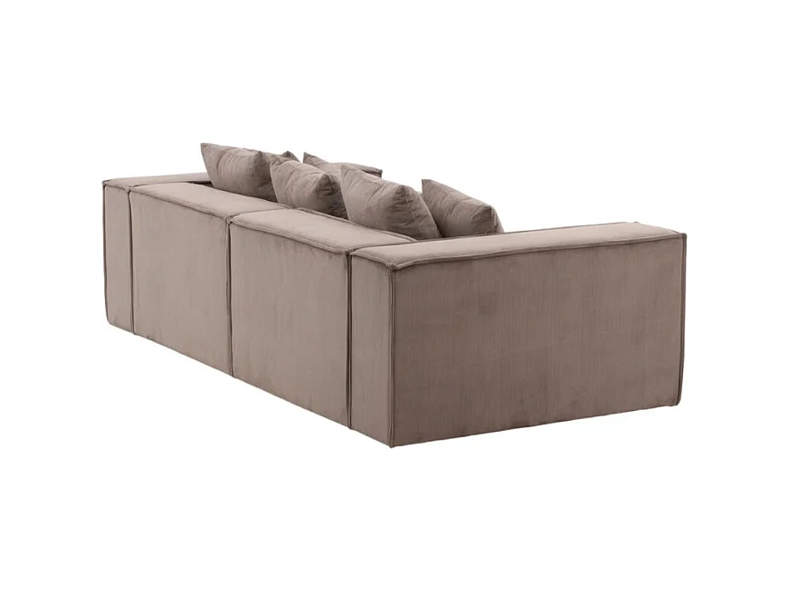 Canapé Côtelé 3 Places "Gillholmen" 232cm Marron