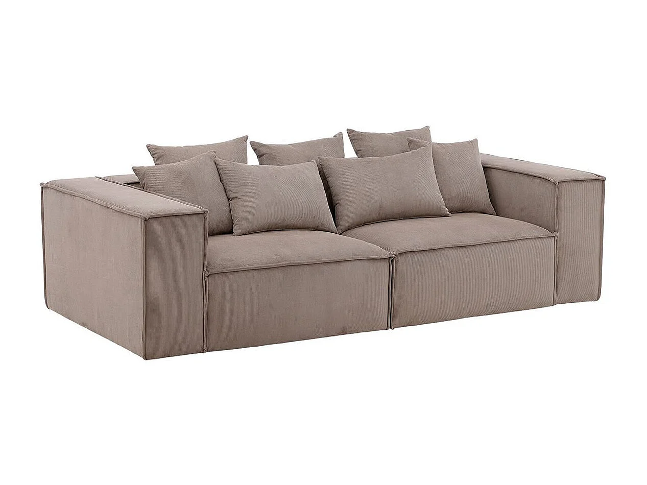 Canapé Côtelé 3 Places "Gillholmen" 232cm Marron