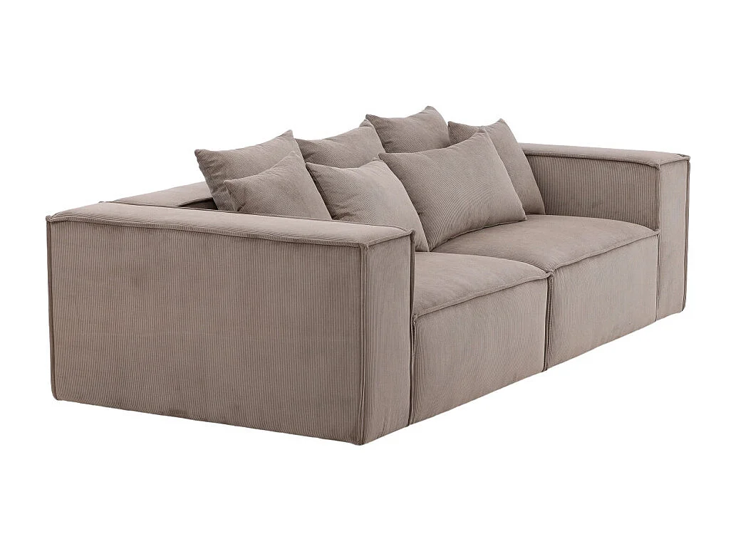 Canapé Côtelé 3 Places "Gillholmen" 232cm Marron