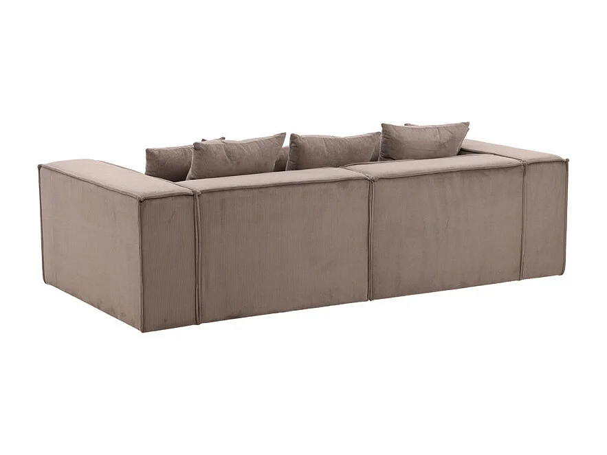 Canapé Côtelé 3 Places "Gillholmen" 232cm Marron