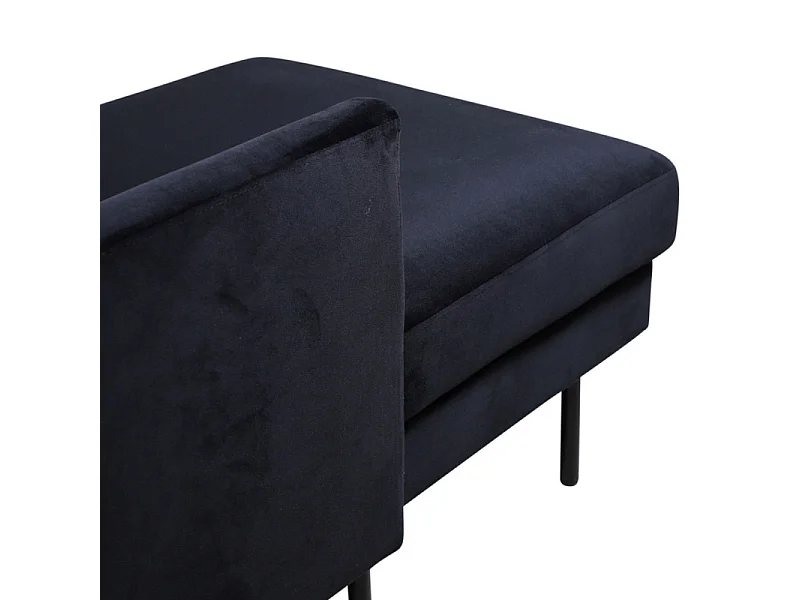 Canapé d'Angle en Velours "Zoom" 260cm Noir