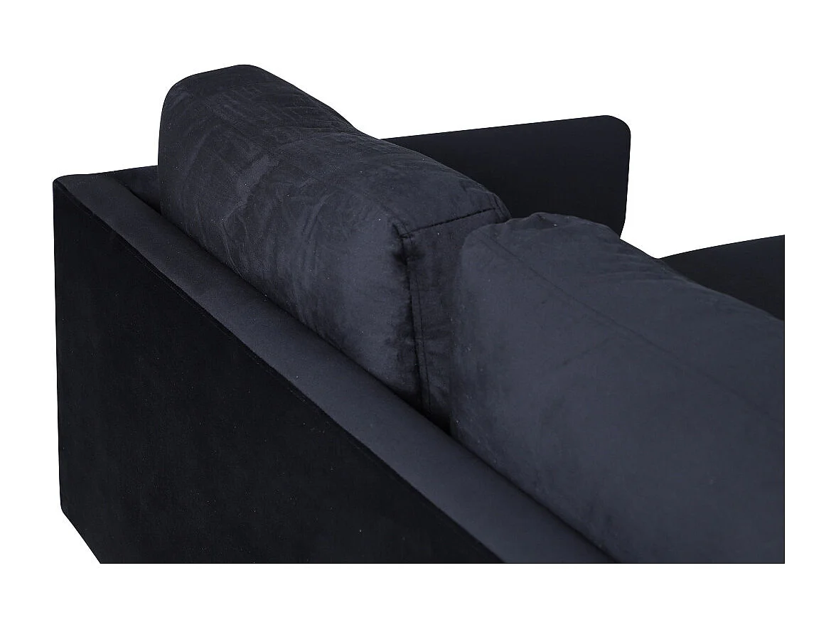 Canapé d'Angle en Velours "Zoom" 260cm Noir