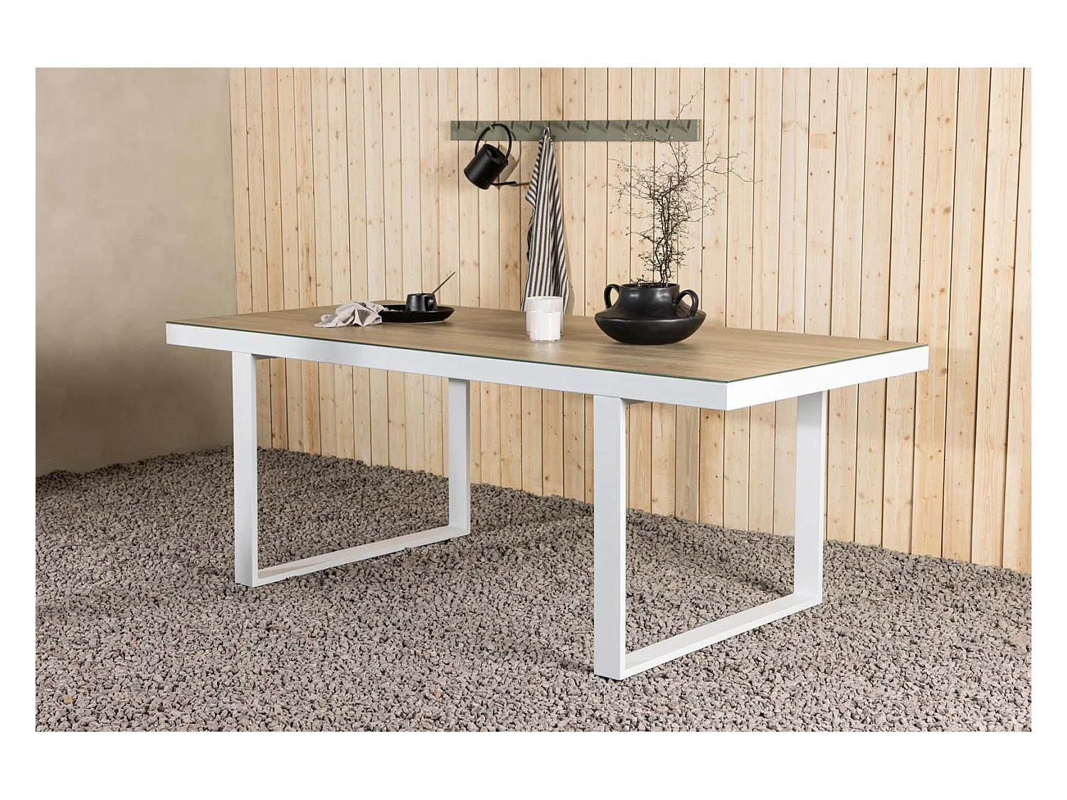 Merlo tuintafel 90x200cm wit.