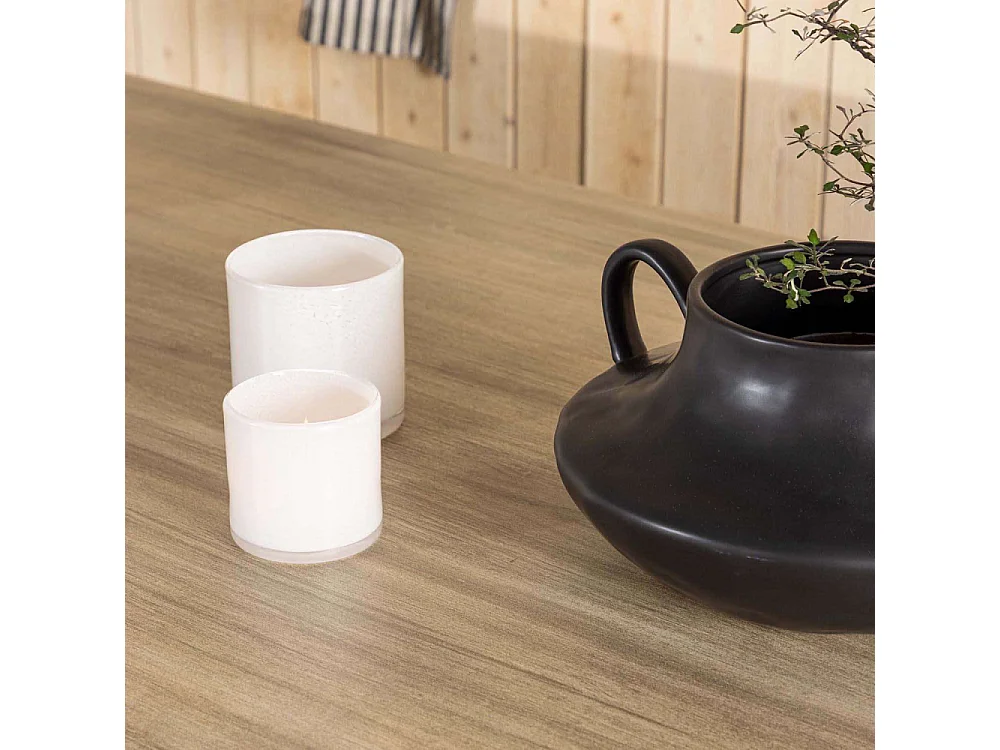 Table de Jardin en Verre "Merlo" 200cm Naturel & Blanc