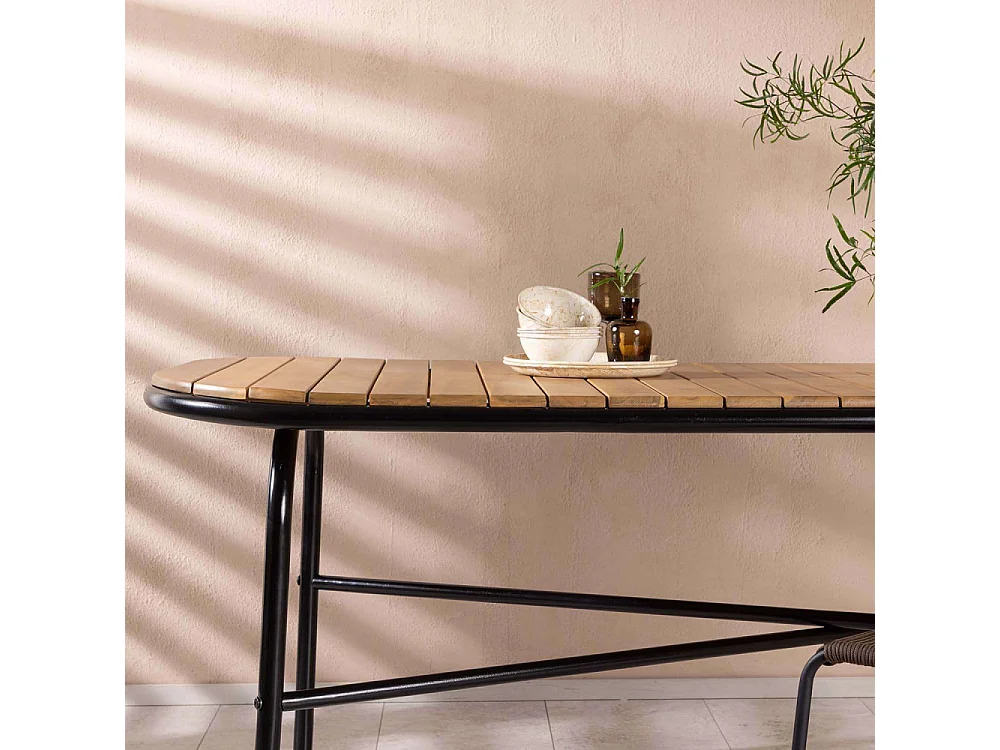 Table de Jardin en Bois "Holmbeck" 200cm Naturel