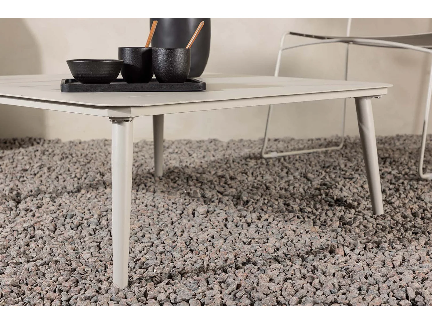 Lina tuintafel 90x90cm beige.