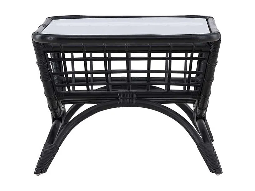 Table Basse de Jardin en Rotin "Moana" 95cm Noir