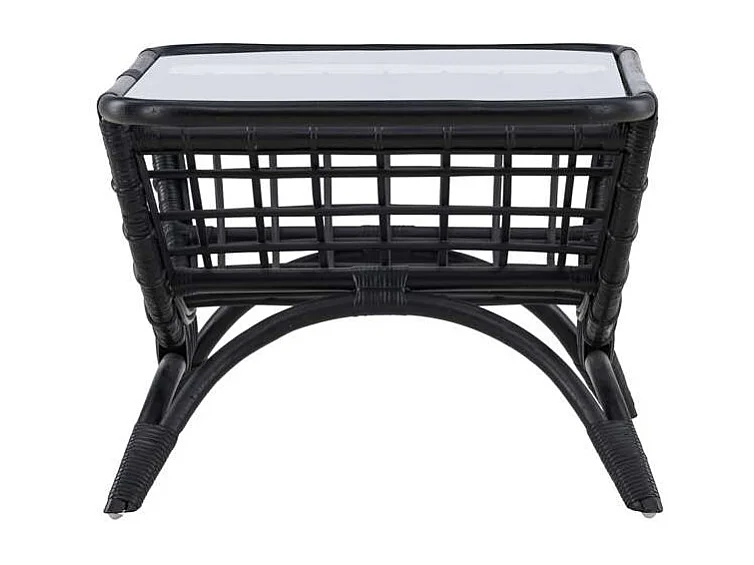 Table Basse de Jardin en Rotin "Moana" 95cm Noir