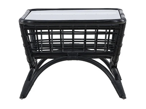 Table Basse de Jardin en Rotin "Moana" 95cm Noir