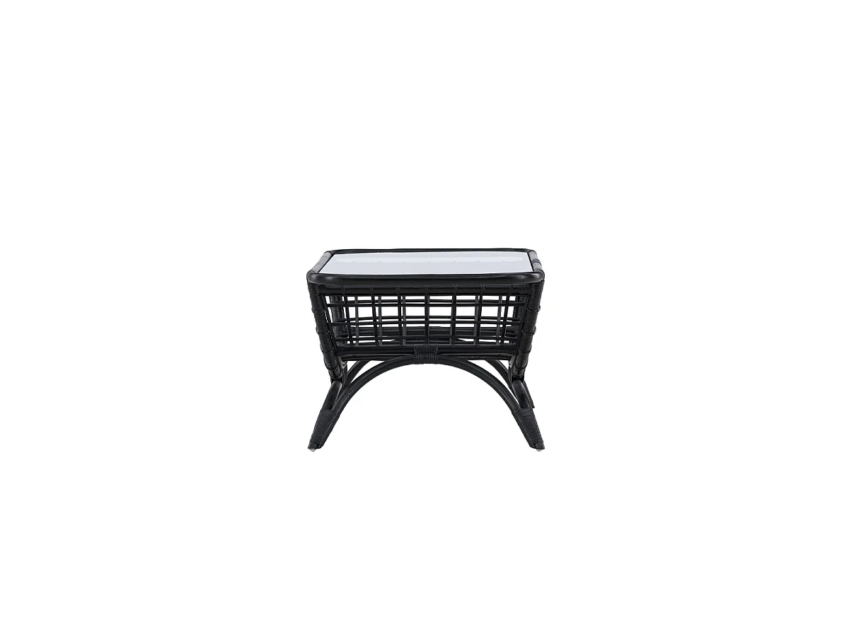 Table Basse de Jardin en Rotin "Moana" 95cm Noir