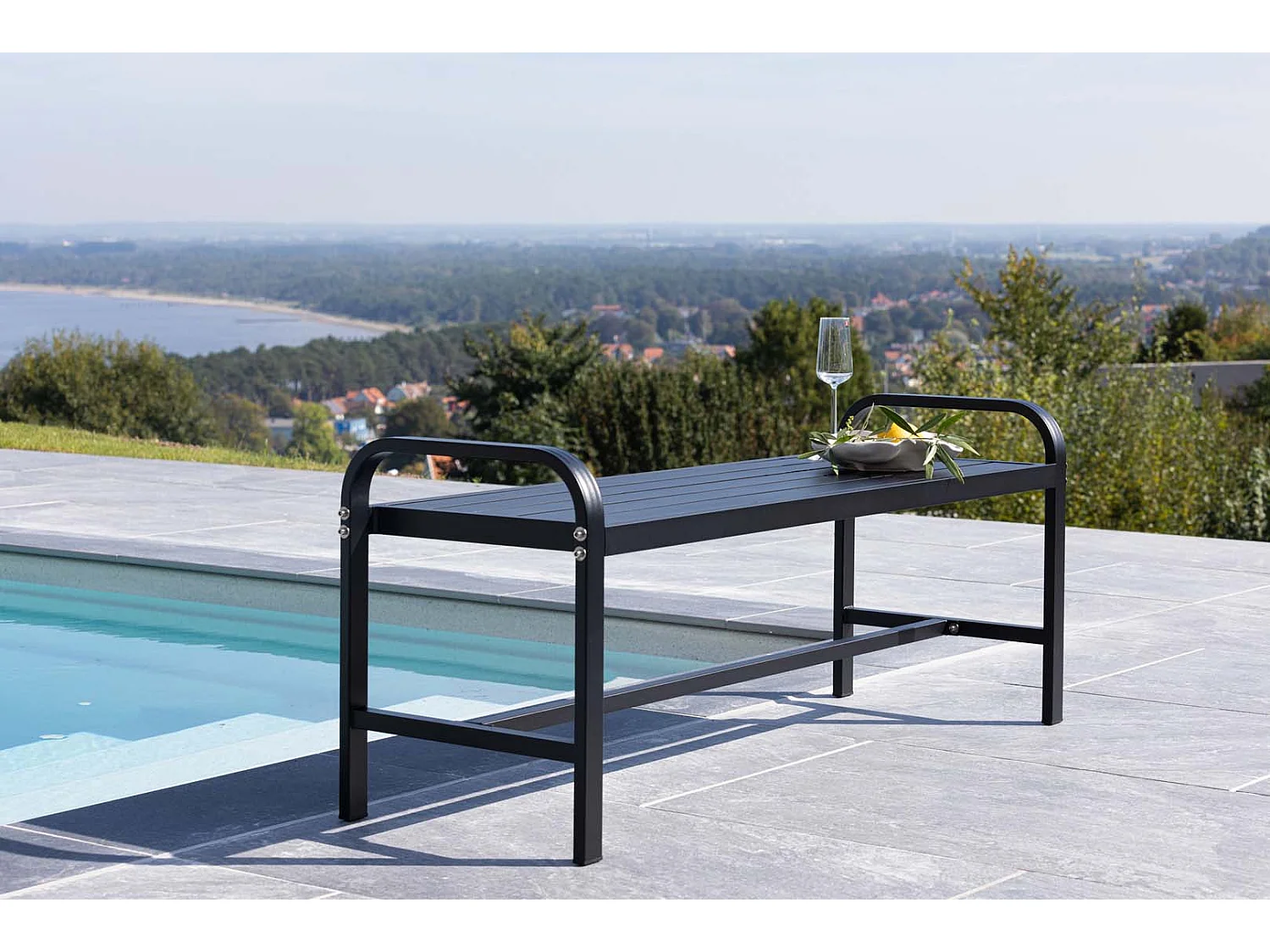 Banc de Jardin Design "Cascais" 125cm Noir