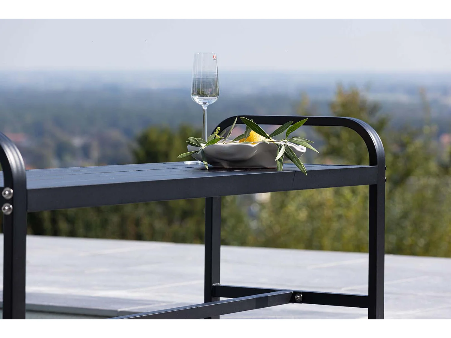 Banc de Jardin Design "Cascais" 125cm Noir
