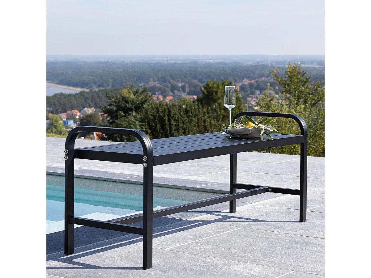 Banc de Jardin Design "Cascais" 125cm Noir