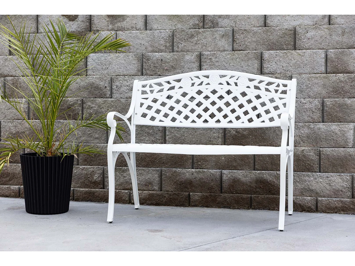 Panca da giardino Mafra bianca.