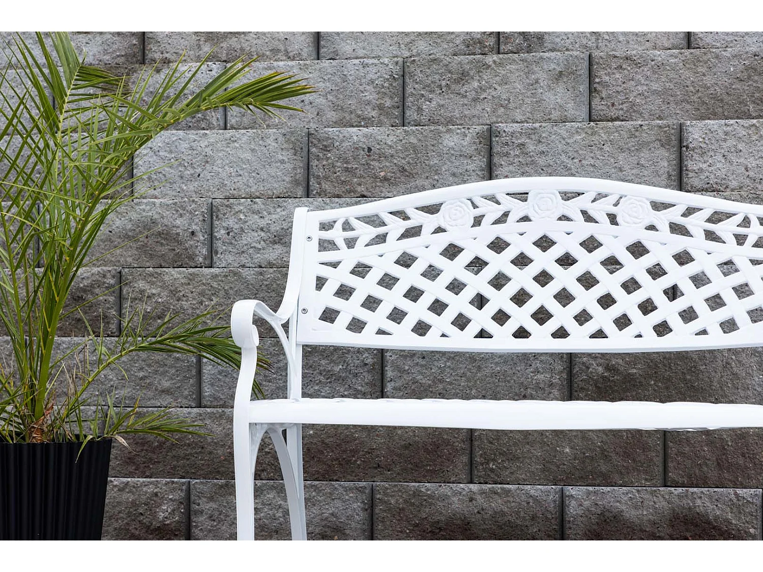Panca da giardino Mafra bianca.