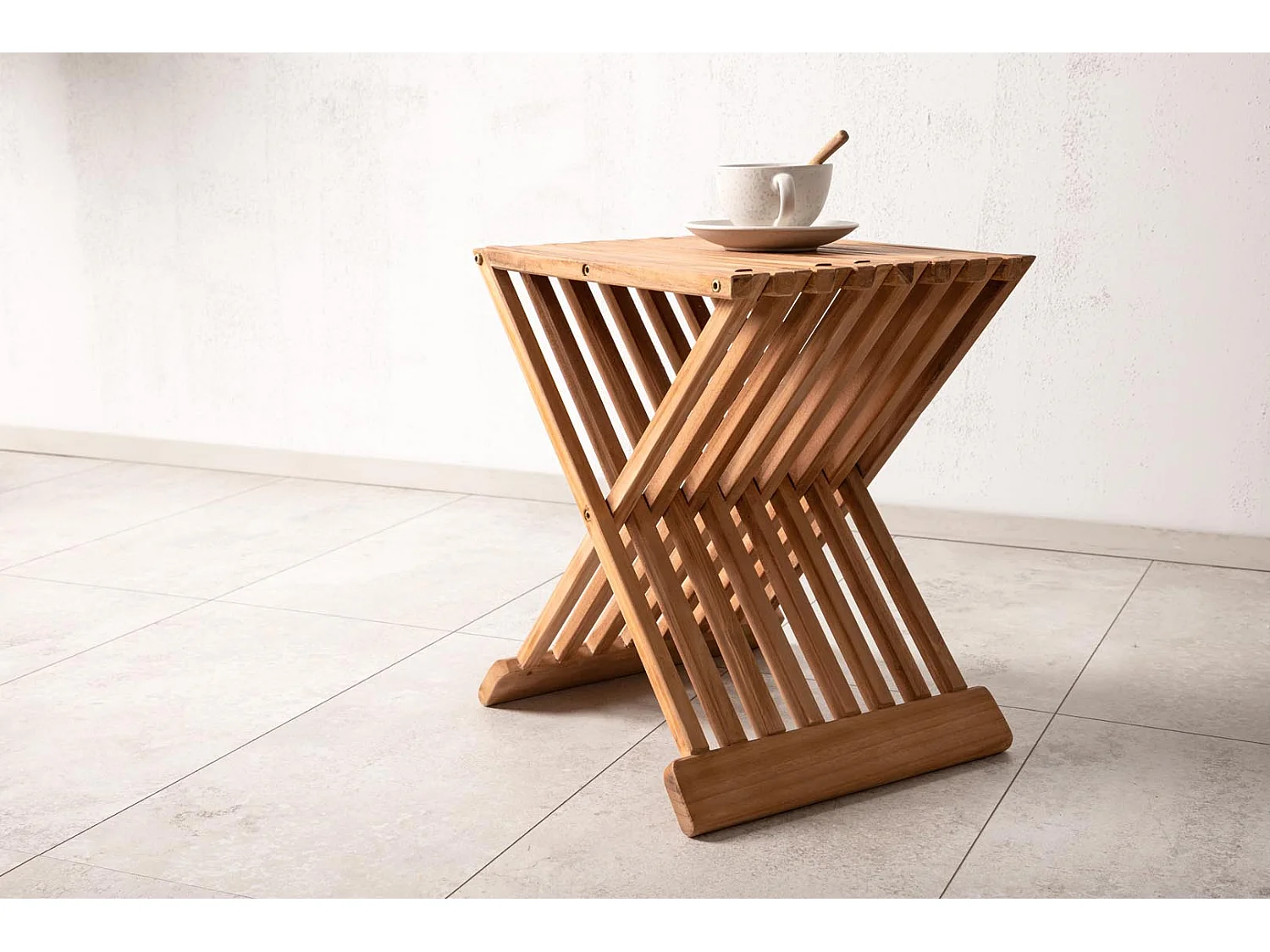 Table d'Appoint de Jardin en Teck "Ghana" 43cm Naturel