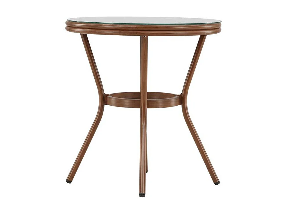 Table de Jardin en Verre "Loures" 75cm Marron